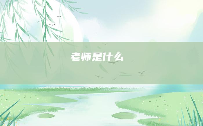 老师是什么