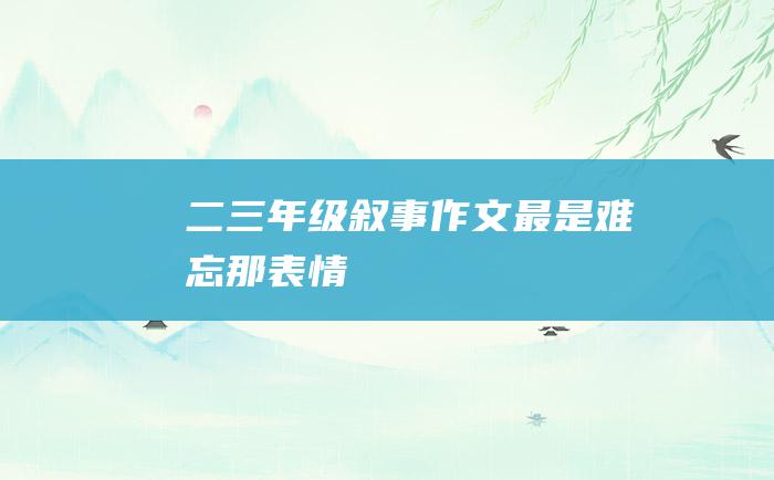 二 三年级叙事作文 最是难忘那表情