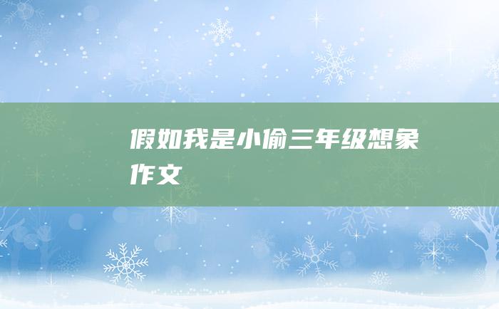 假如我是小偷三年级想象作文