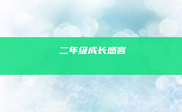 二年级成长感言