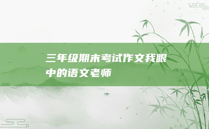 三年级期末考试作文我眼中的语文老师