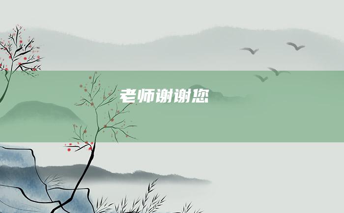 老师谢谢您