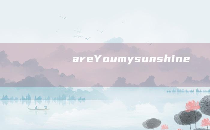 areYoumysunshine