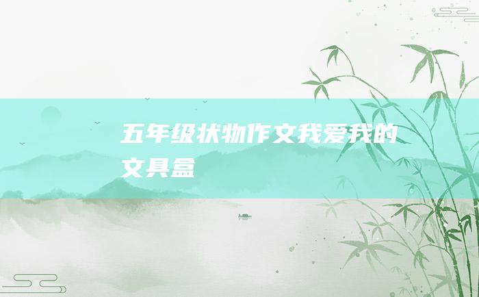 五年级状物作文我爱我的文具盒