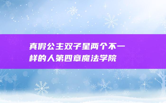 真假公主双子星两个不一样的人第四章魔法学院