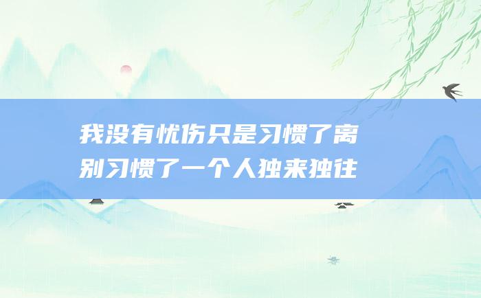 我没有忧伤只是习惯了离别习惯了一个人独来独往