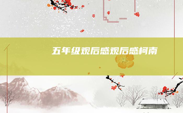 五年级观后感观后感柯南