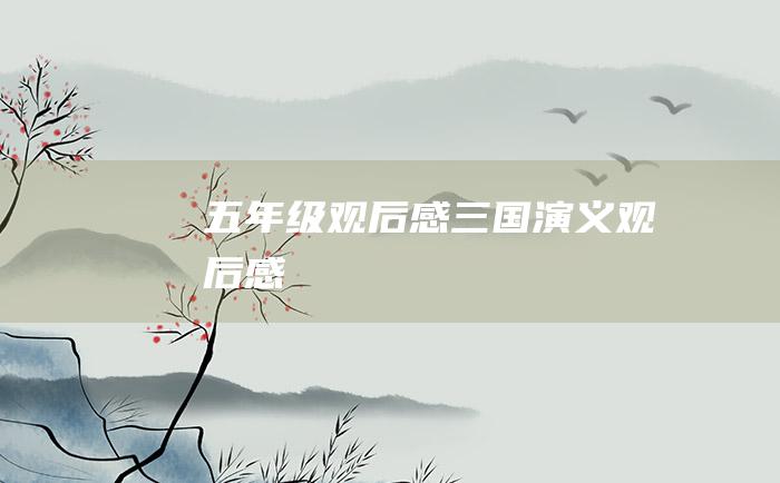 五年级观后感三国演义观后感