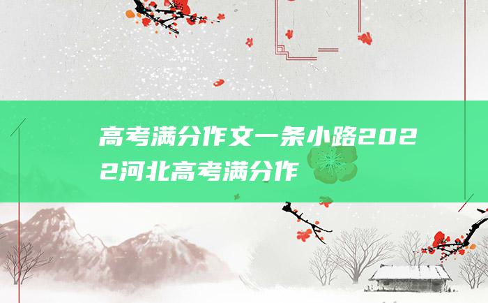 高考满分作文一条小路2022河北高考满分作