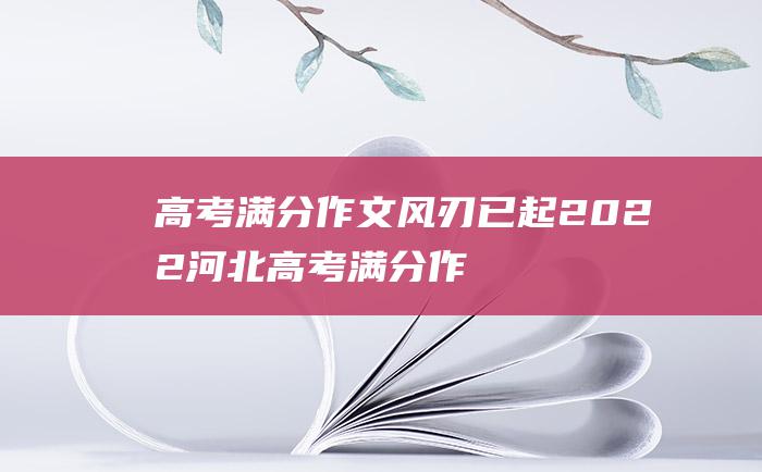 高考满分作文风刃已起2022河北高考满分作