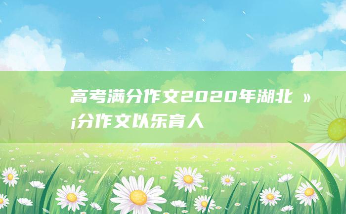 高考满分作文2020年湖北满分作文以乐育人