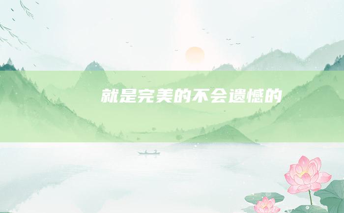 就是完美的 不会遗憾的