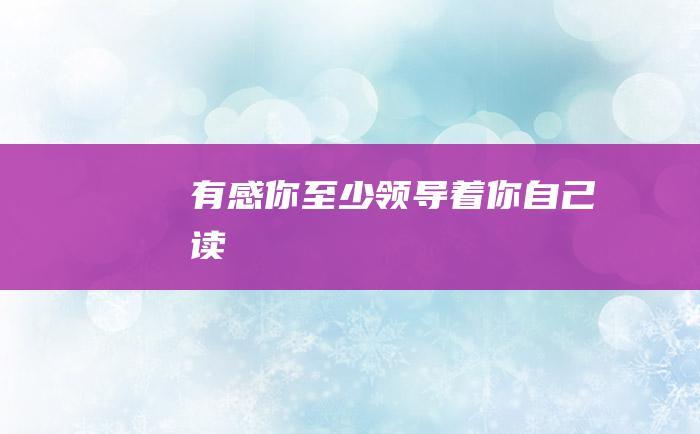 有感 你至少领导着你自己 读