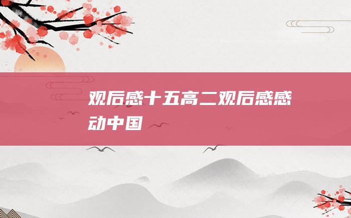 观后感十五高二观后感感动中国