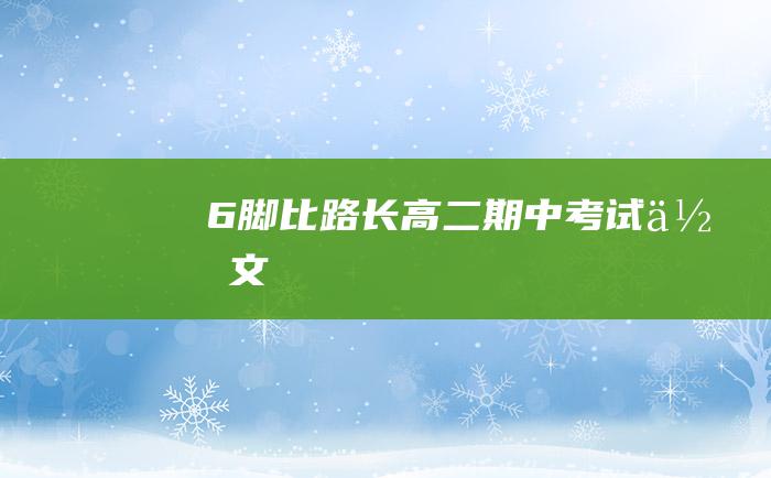 6脚比路长高二期中考试作文