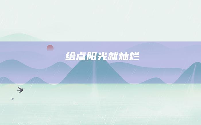 给点阳光就灿烂