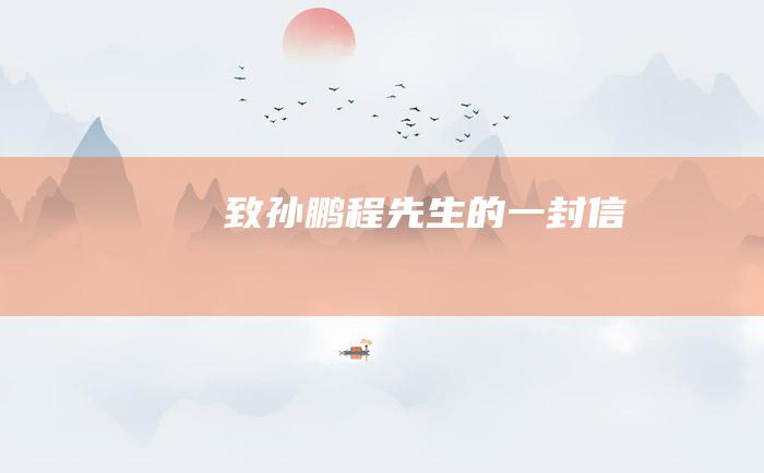 致孙鹏程先生的一封信