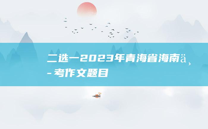 二选一2023年青海省海南中考作文题目