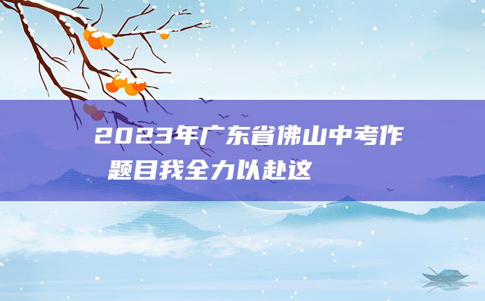 2023年广东省佛山中考作文题目 我全力以赴 这一次