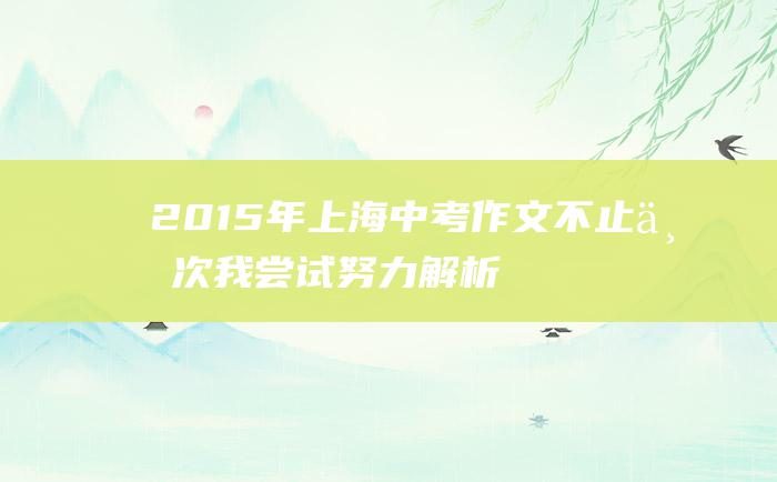 2015年上海中考作文 不止一次 我尝试努力 解析