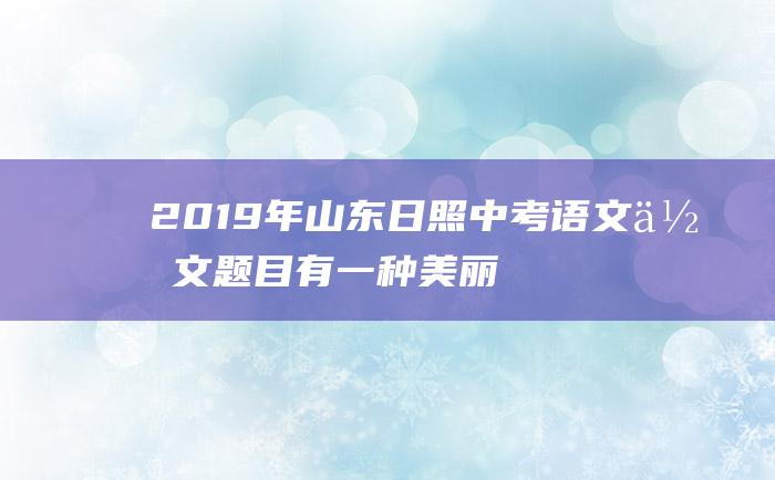 2019年山东日照中考语文作文题目有一种美丽