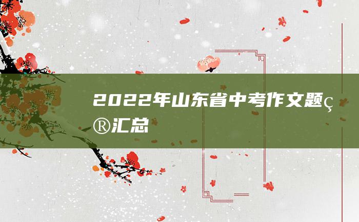 2022年山东省中考作文题目汇总