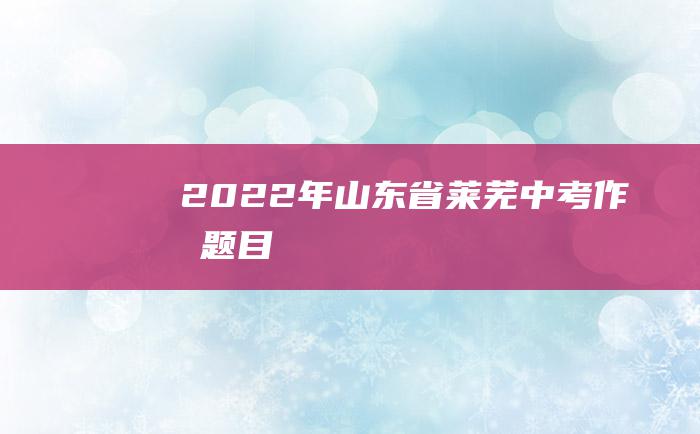 2022年山东省莱芜中考作文题目