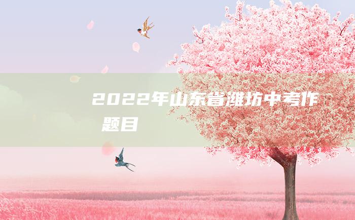 2022年山东省潍坊中考作文题目