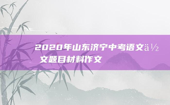 2020年山东济宁中考语文作文题目 材料作文