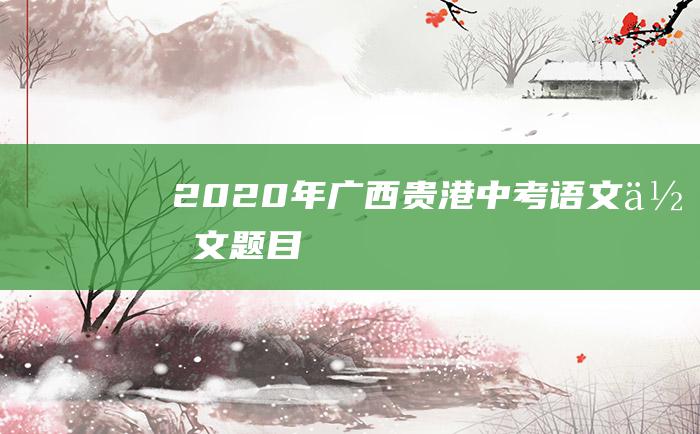 2020年广西贵港中考语文作文题目