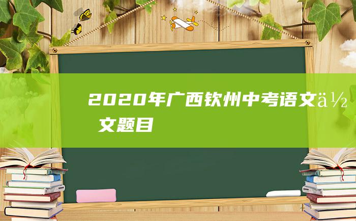 2020年广西钦州中考语文作文题目