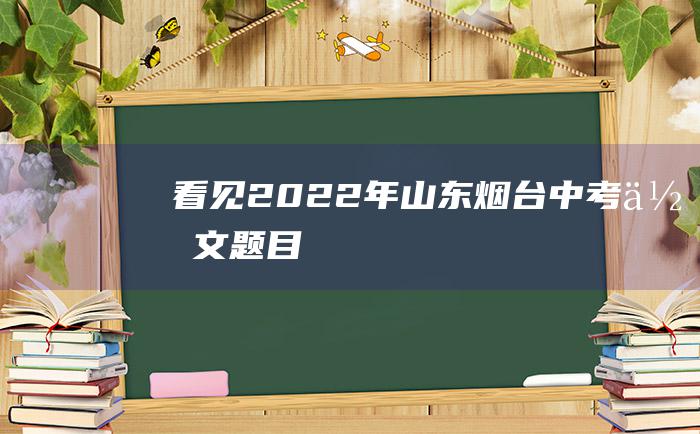 看见 2022年山东烟台中考作文题目