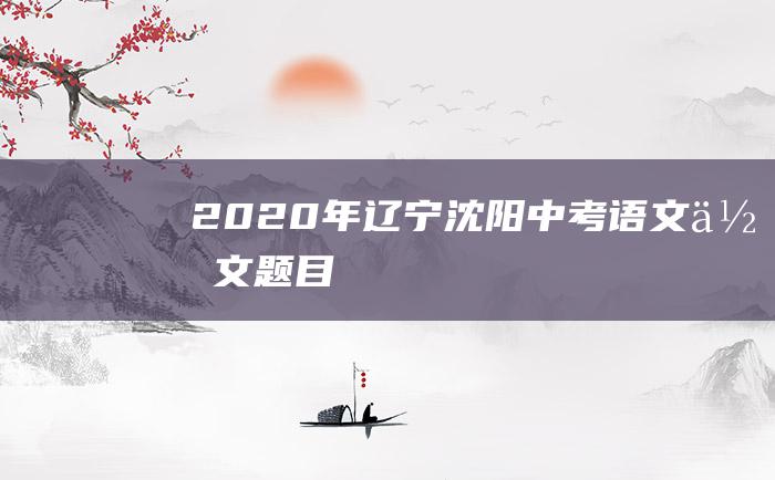 2020年辽宁沈阳中考语文作文题目