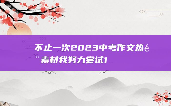 不止一次2023中考作文热门素材我努力尝试1