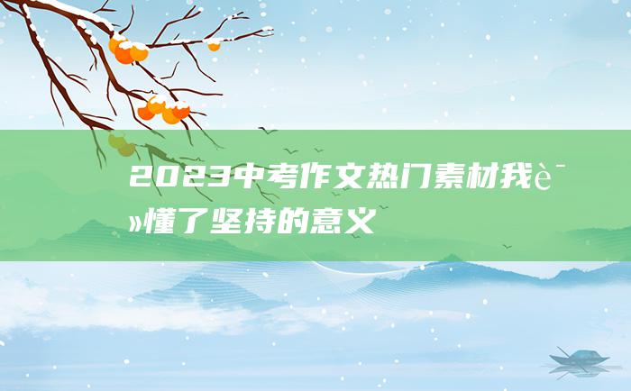 2023中考作文热门素材 我读懂了坚持的意义