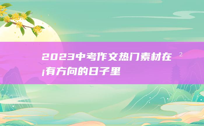 2023中考作文热门素材 在没有方向的日子里