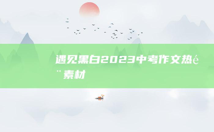 遇见黑白 2023中考作文热门素材