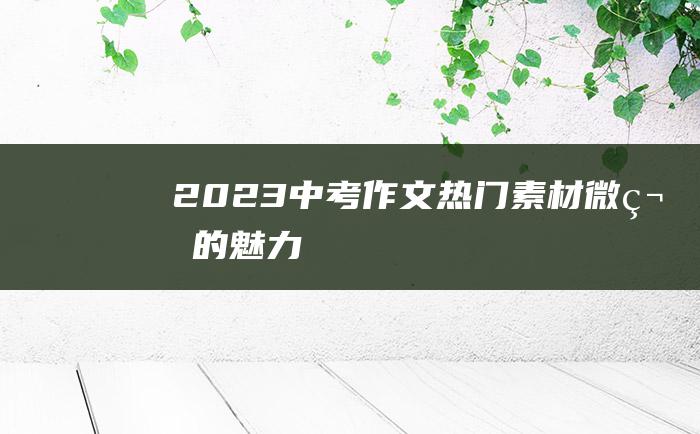 2023中考作文热门素材 微笑的魅力