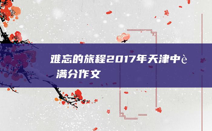 难忘的旅程 2017年天津中考满分作文