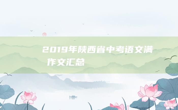 2019年陕西省中考语文满分作文汇总