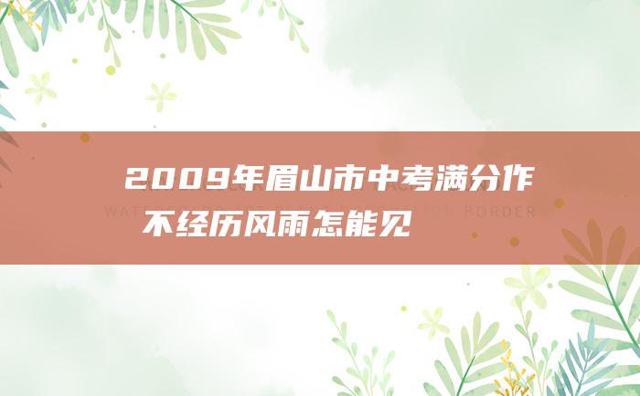 2009年眉山市中考满分作文 不经历风雨怎能见彩虹