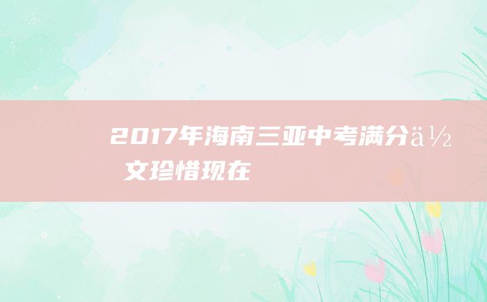 2017年海南三亚中考满分作文 珍惜现在