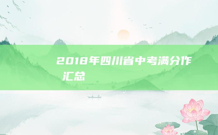 2018年四川省中考满分作文汇总