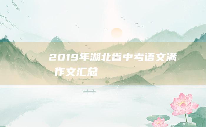 2019年湖北省中考语文满分作文汇总