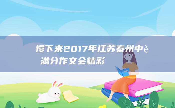 慢下来 2017年江苏泰州中考满分作文 会精彩