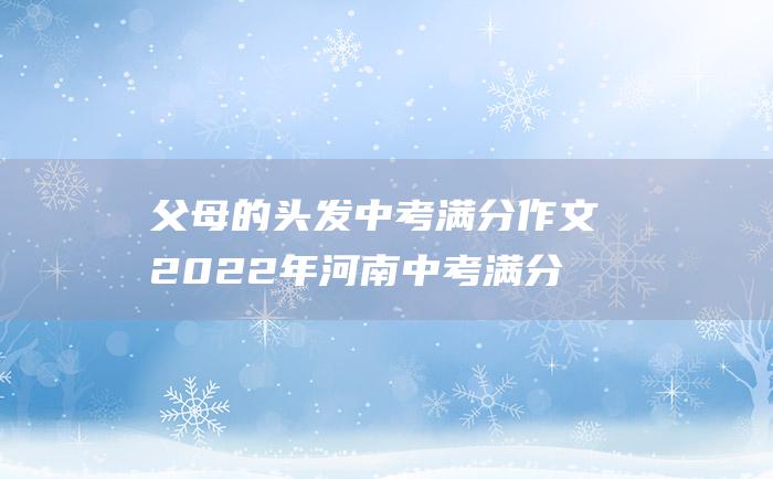 父母的头发 中考满分作文2022年河南中考满分作文