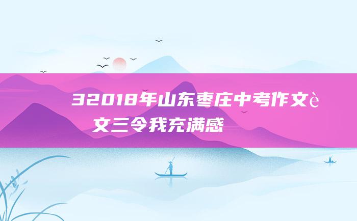 3 2018年山东枣庄中考作文范文三 令我充满感激的记忆