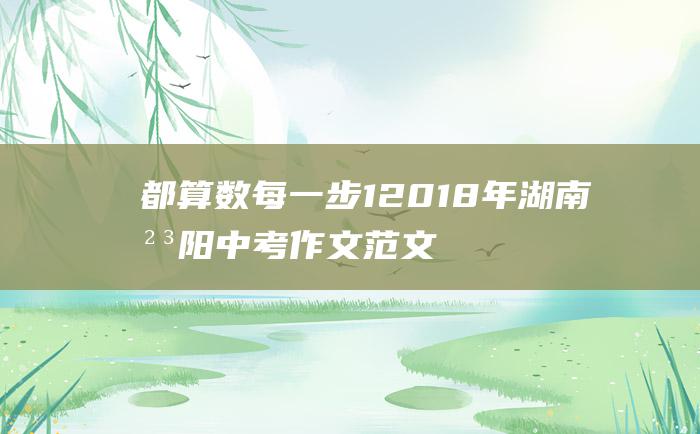 都算数每一步12018年湖南岳阳中考作文范文