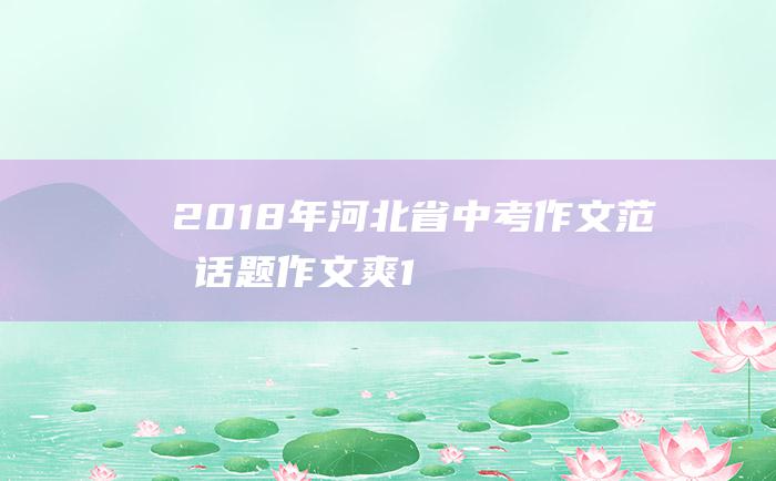 2018年河北省中考作文范文话题作文爽1