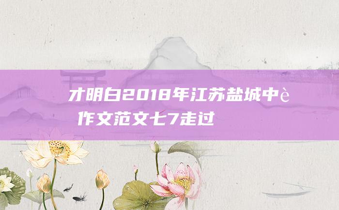 才明白2018年江苏盐城中考作文范文七7走过